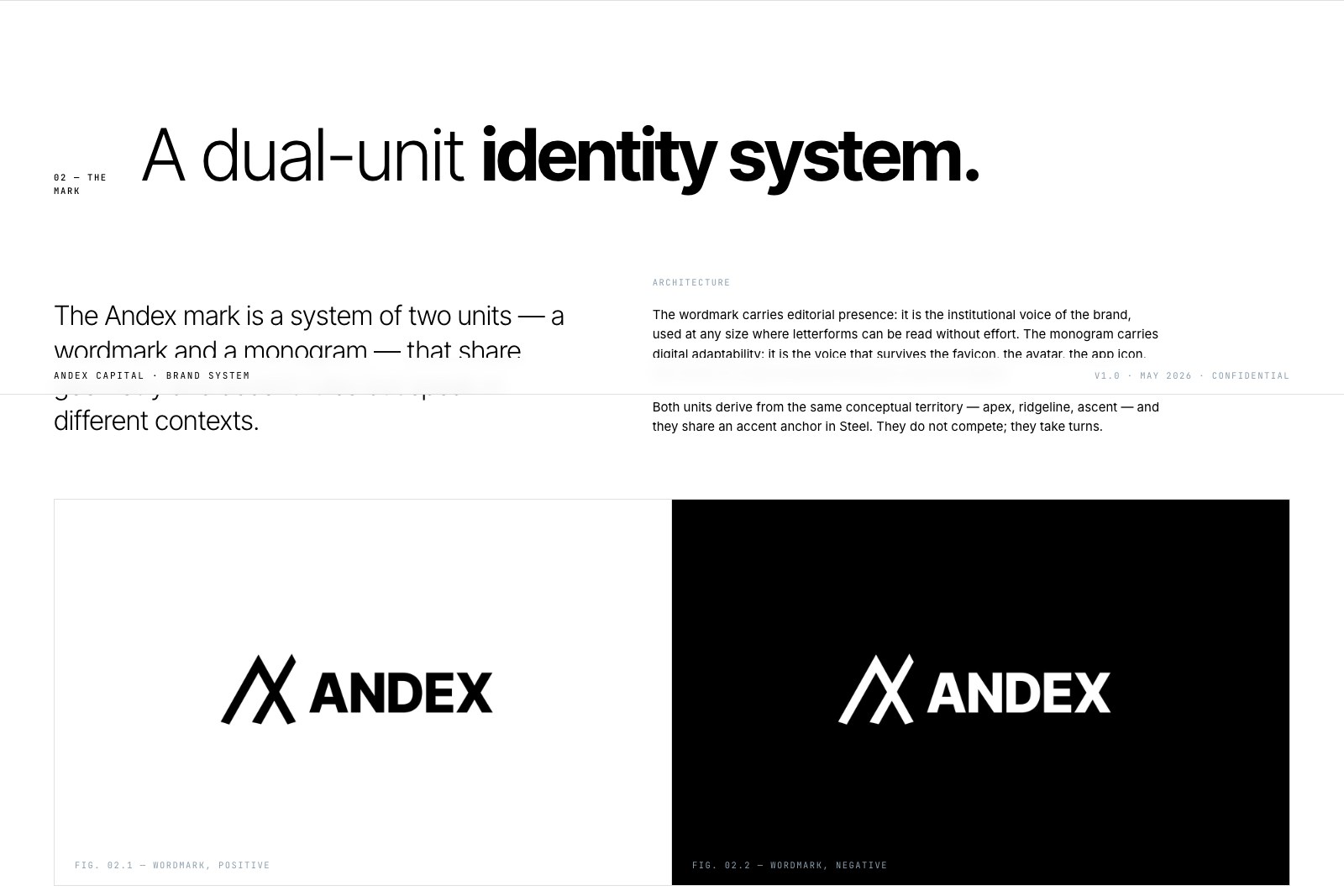 Página del BrandBook de Andex: marca