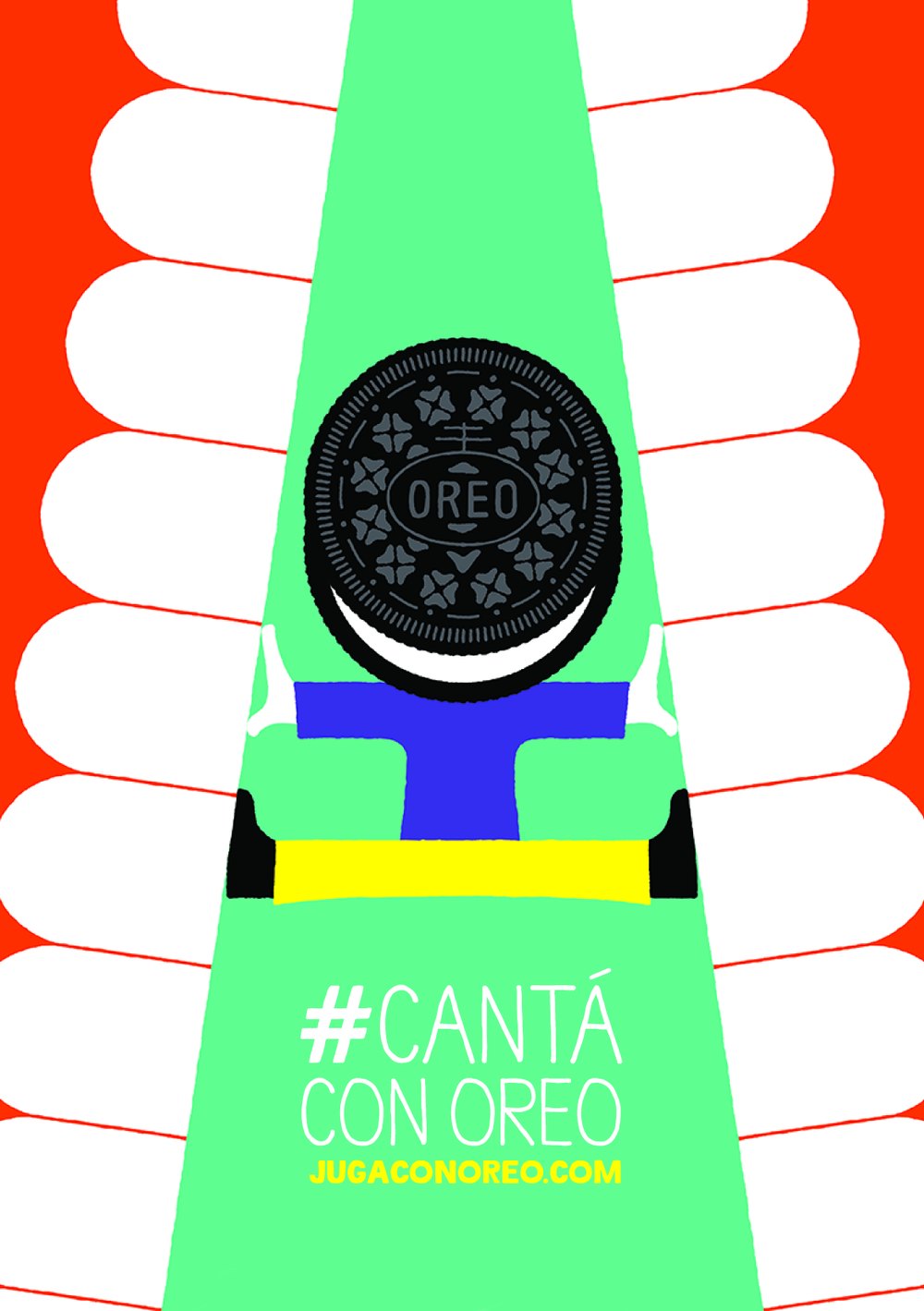 Póster ilustrado de Jugá con Oreo: canta